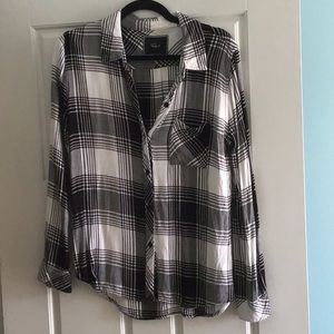 Rails hunter style black and white plaid shirt